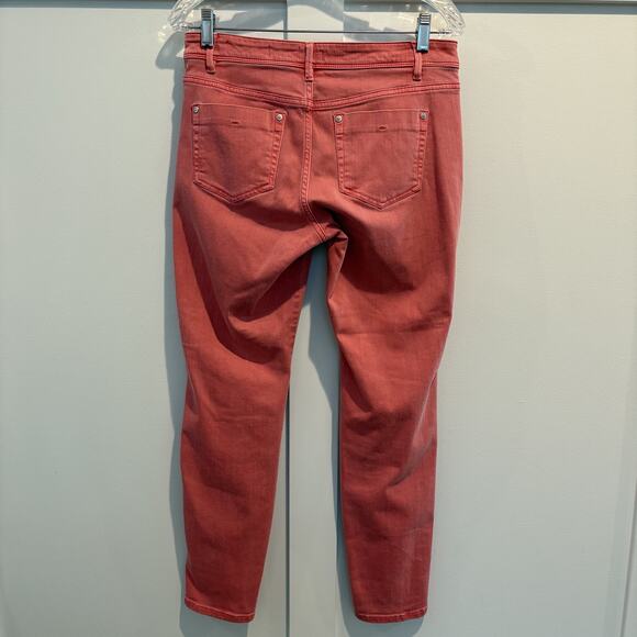 J Jill Authentic Fit Slim Ankle Jeans Women SZ 4 Pink Nantucket Red Ankle Pants - Picture 8 of 13